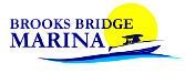Brooks Bridge Marina logo with boat, sun, and text.