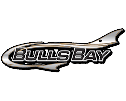 A bull 's bay logo with a shark on it