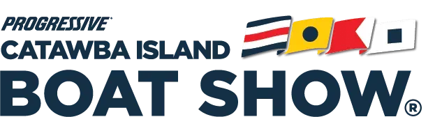 Catawba Island Boat and Yacht Show Logo for Progressive Catawba Island Boat Show with nautical flags.