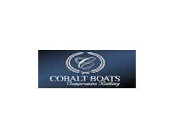 The logo for cobalt boats is on a blue background.