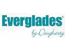 The everglades by dougherty logo is blue and white on a white background.