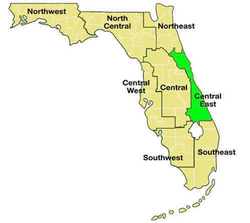 Central East Florida Map