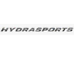 The logo for hydrasports is a black and white logo on a white background.