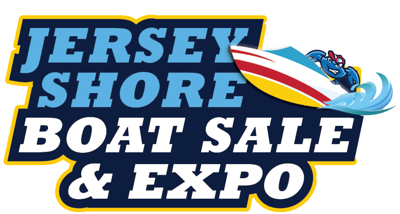 Jersey Shore Boat Sale & Expo Jersey Shore Boat Sale & Expo logo: blue text on gold outline with boat graphic.
