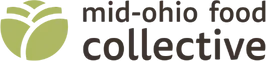 Logo for Mid-Ohio Food Collective Logo for Mid-Ohio Food Collective: green leaf-like design with black text