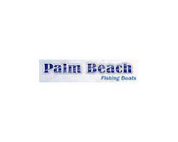The palm beach fishing boats logo is on a white background.
