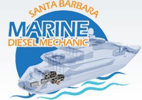A logo for santa barbara marine diesel mechanic
