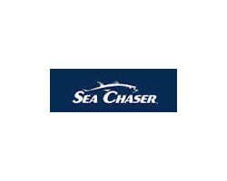 The sea chaser logo is on a blue background.