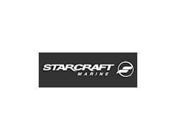 A black and white logo for starcraft marine on a white background.