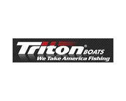 The logo for triton boats we take america fishing.