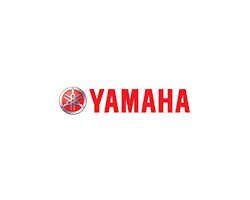 The yamaha logo is red and white on a white background.