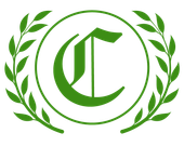 Green "C" in a circle, encircled by olive branches.