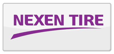 A purple and white logo for nexen tire on a white background.