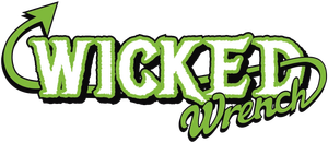 A green and white logo for wicked wrench