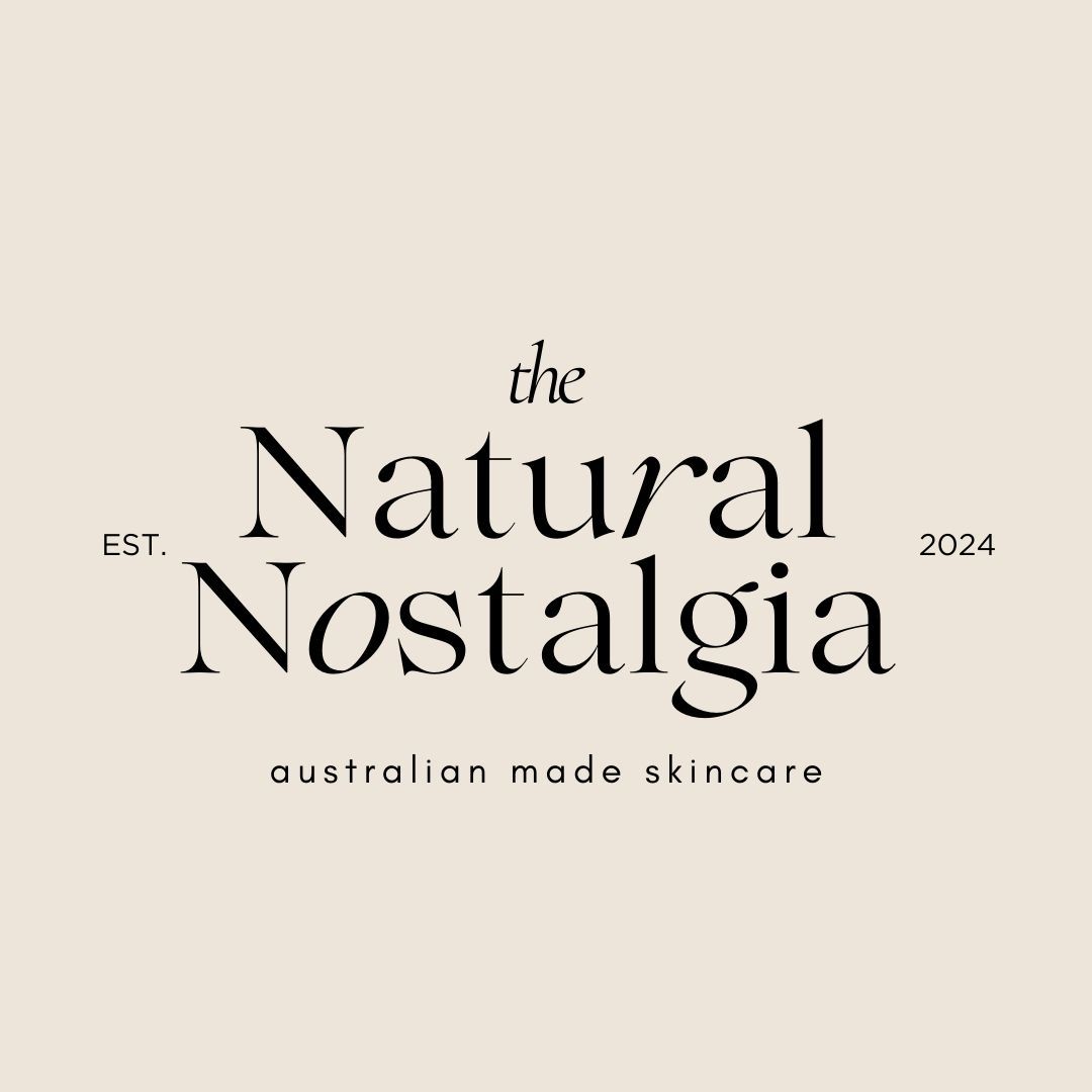 Beige background The natural nostalgia logo
