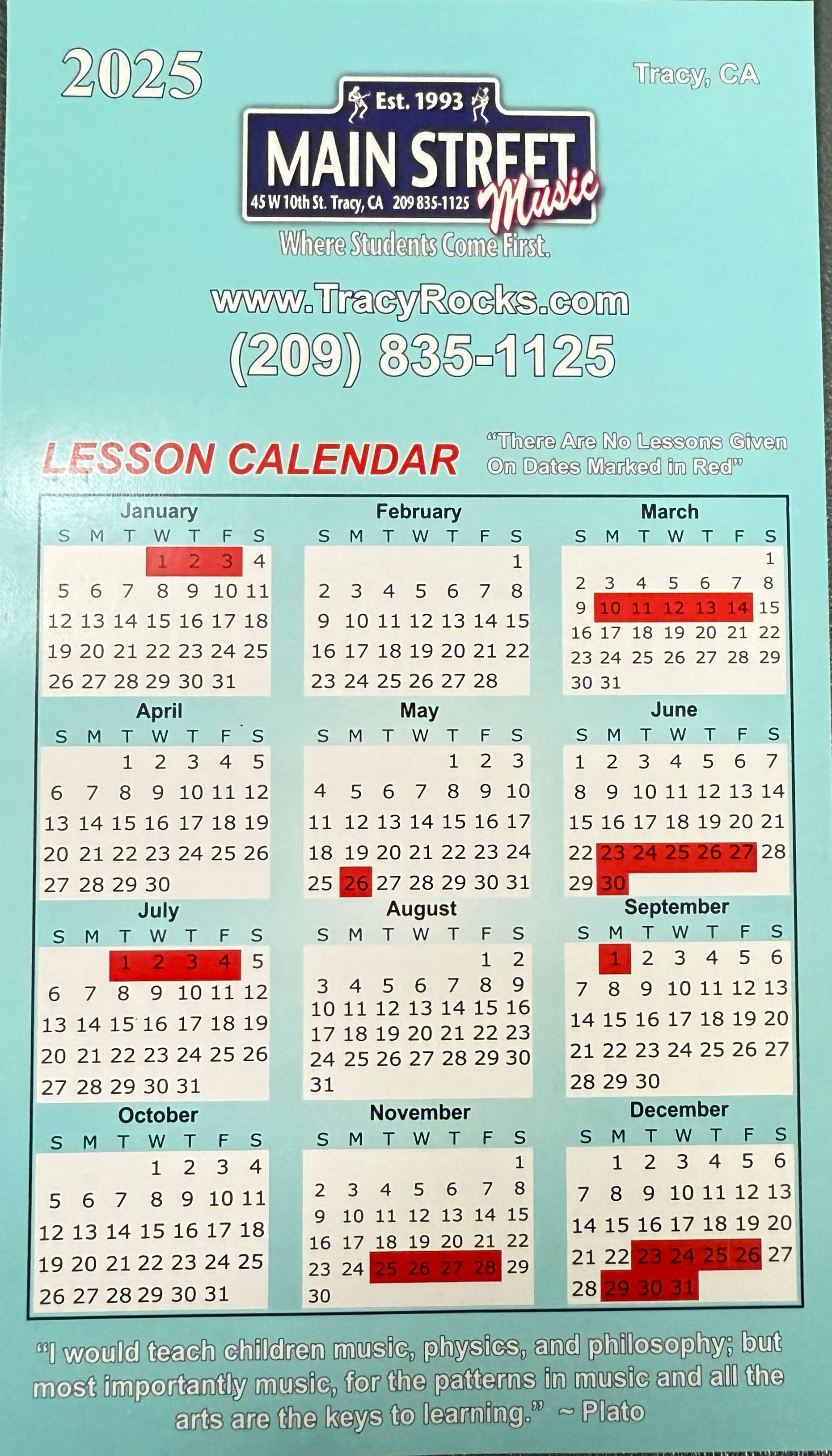 a music lesson calendar for the year 2024 is displayed on a pink background