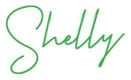 Green handwritten script of the name 