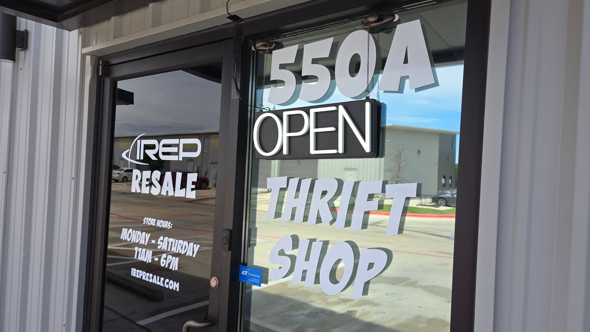 IREP Resale Austin Thrift Store Door Sign