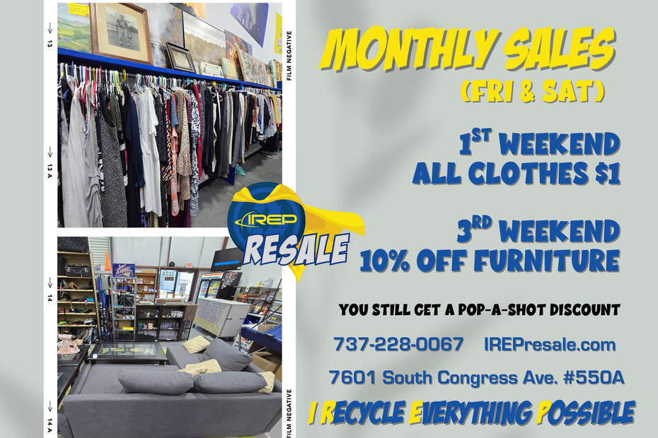 austin clothing and furniture sale reoccuring