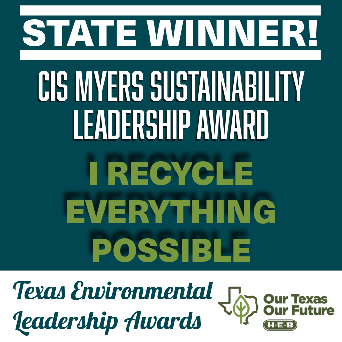 STAR Cis Myers Sustainability Leadership Award for the Environment IREP (I Recycle Everything Possible) Junk Removal and Resale, state winner