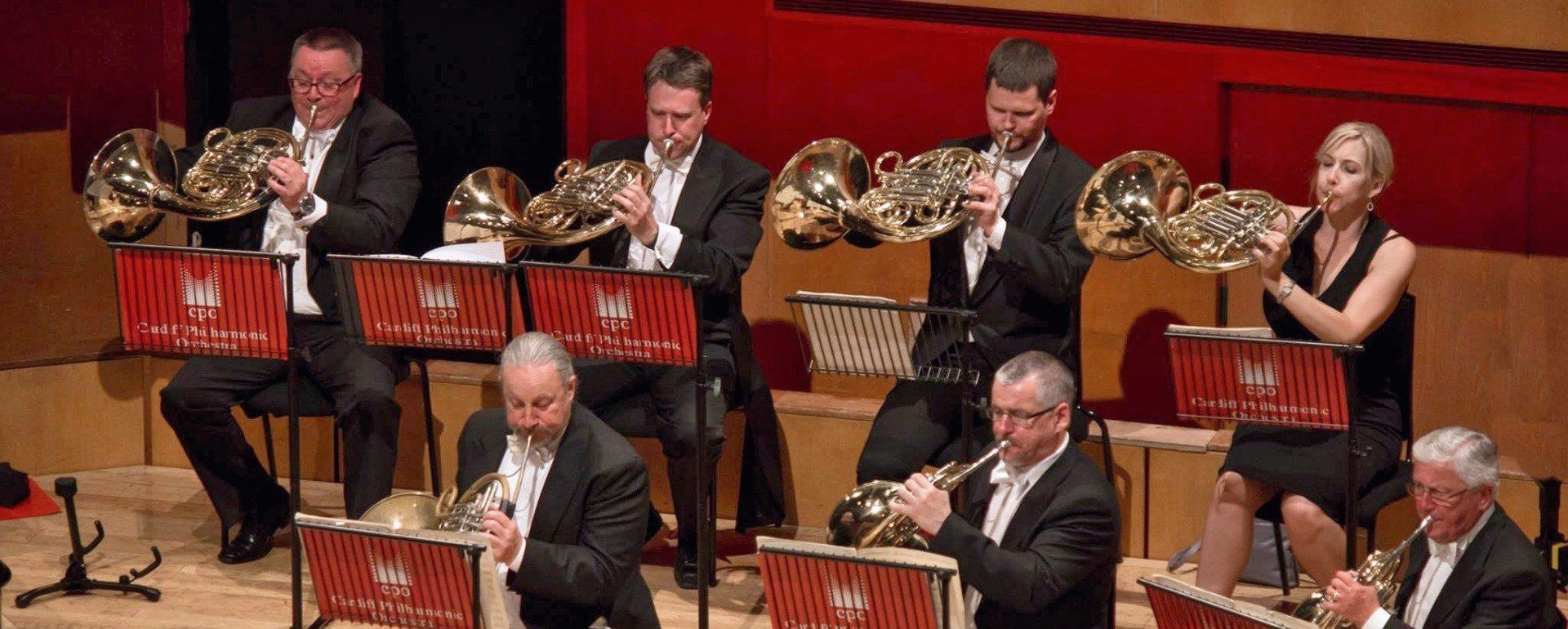 French horn section in action at St. David's Hall