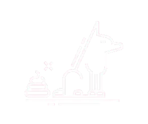 Dog with poop and shovel.