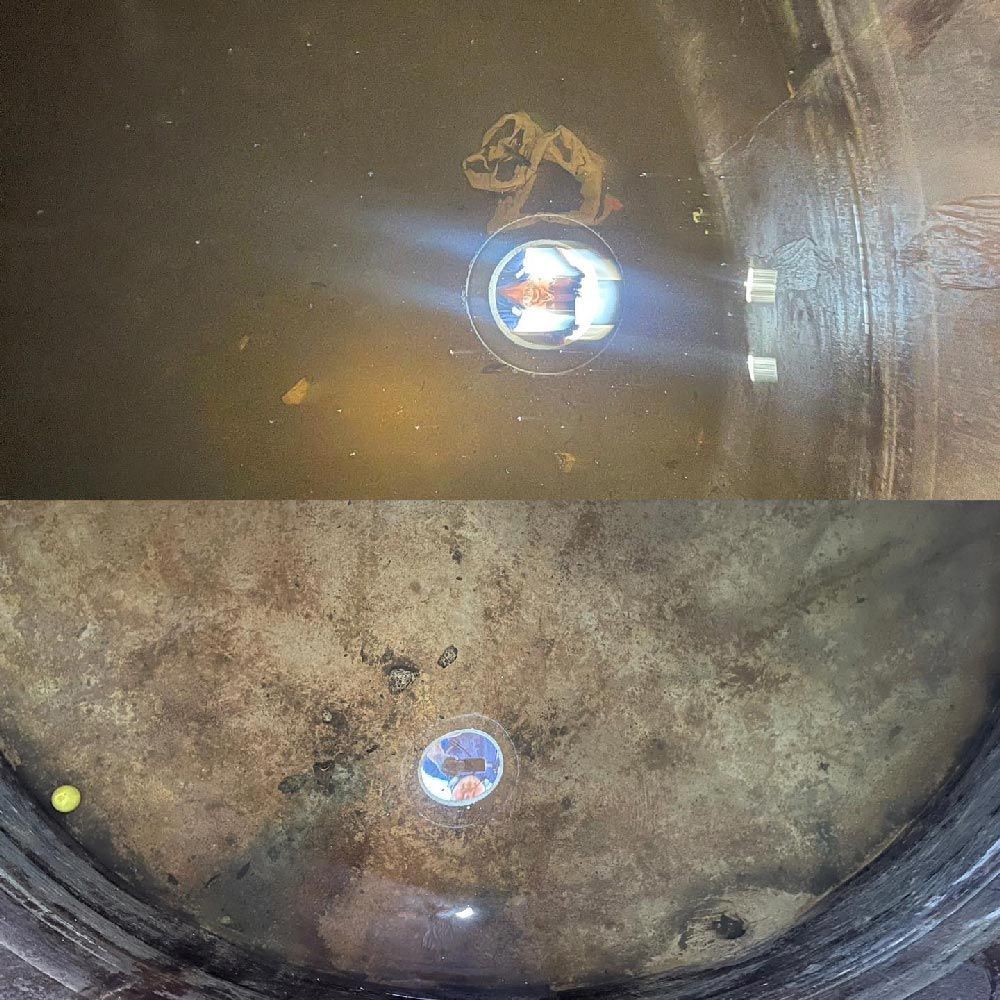Before and After Water Tank Cleaning  — CQ Water Tank Cleaning in Berserker, QLD
