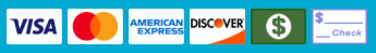 A row of visa mastercard and american express logos on a blue background