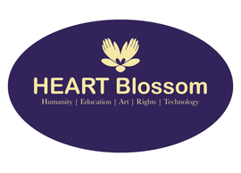 Logo: Oval with purple background, beige text 