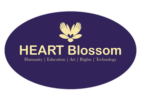 Logo: Oval with purple background, beige text 
