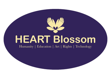 Logo: Oval with purple background, beige text 