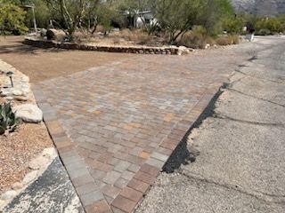 Recently installed pavers on a driveway in Tucson