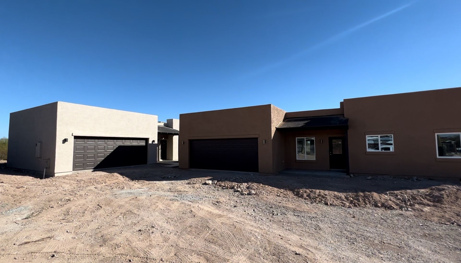 A house that is being built in the desert in Tucson