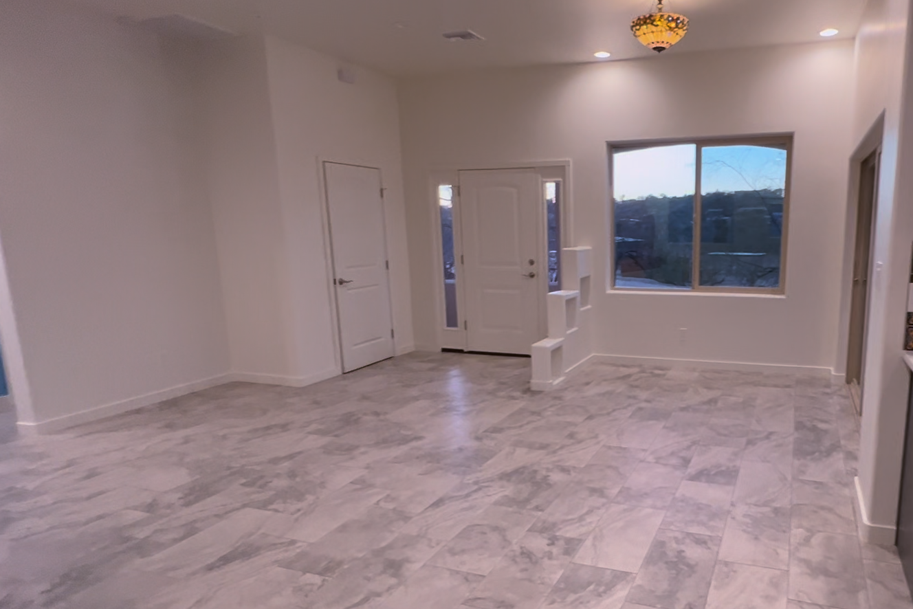 an entryway of a recently remodeled home