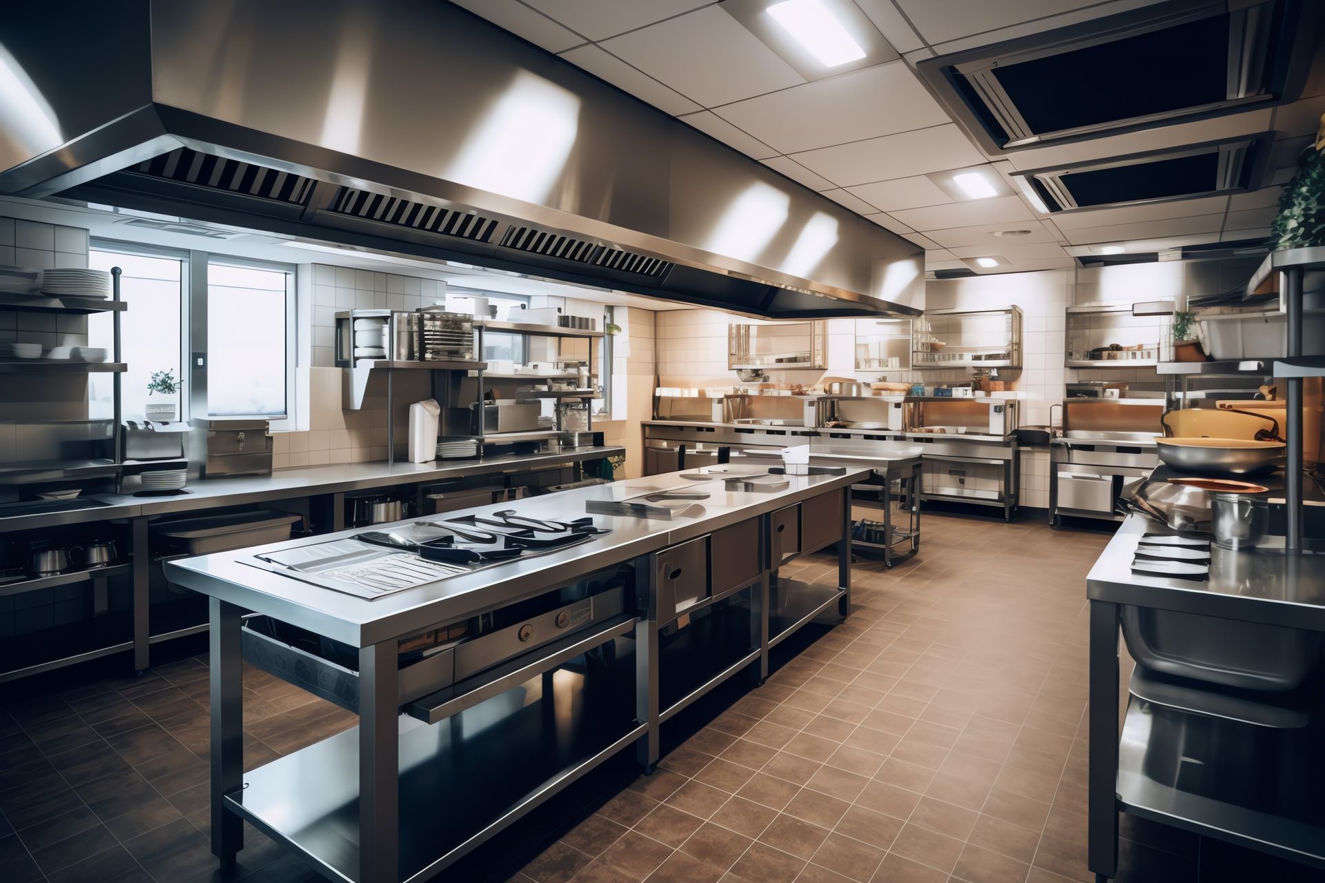 A commercial kitchen