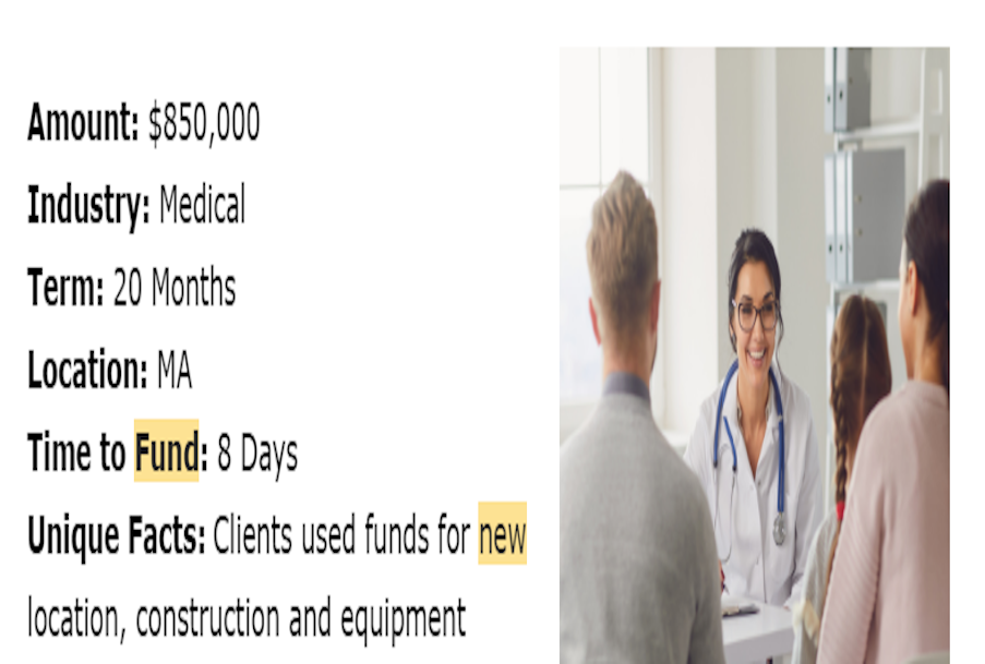 A group of people talking to a doctor in a hospital