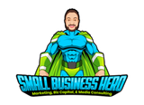 A logo for small business hero marketing biz capital and media consulting