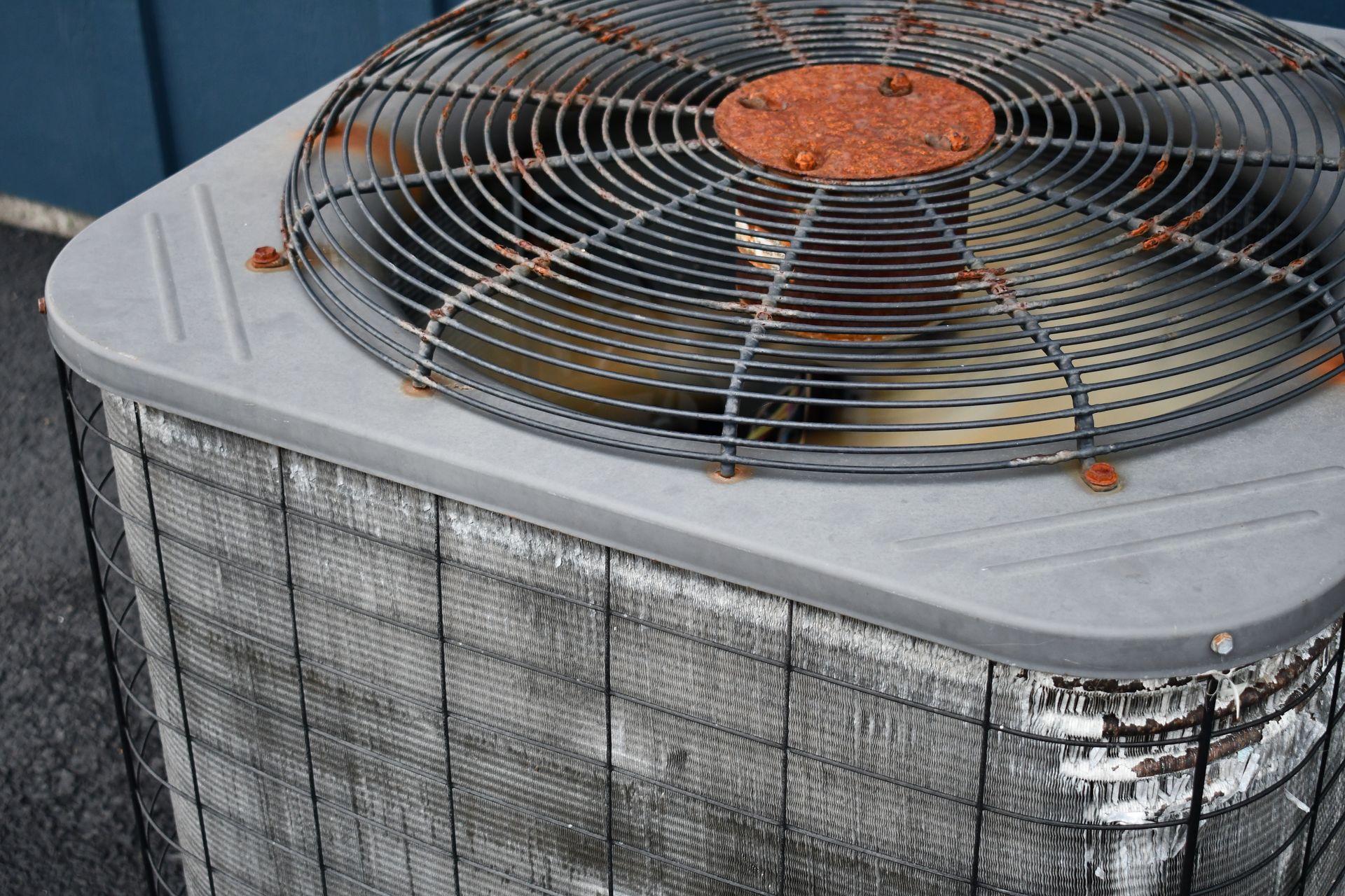 Close-up of an air conditioning unit.