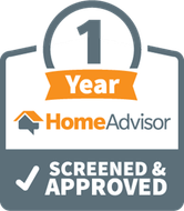 A logo for a home advisor that has been screened and approved.