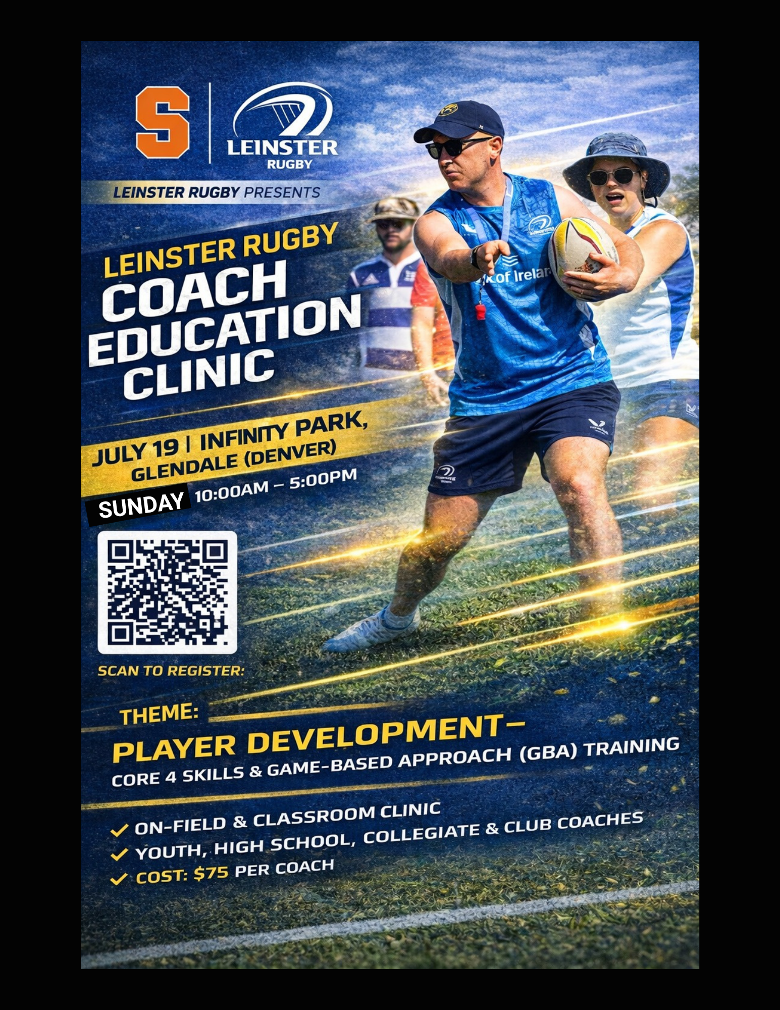 Leinster Rugby Coach Education Clinic July 19th at Glendale Infinity Park Image.
