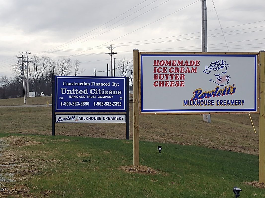 A sign that says homemade ice cream butter cheese