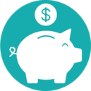 A piggy bank with a dollar sign on top of it.