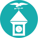 A clock tower with a bird on top of it and a weather vane.