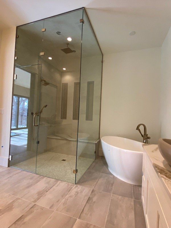 11 Feet Tall Glass Steam Enclosure — Fort Collins, CO — Ram Glass Service