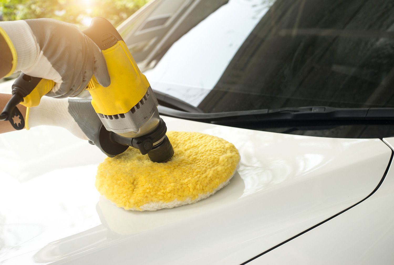 Polishing the White Car — Lafayette, IN — Stay Clean Mobile Detailing