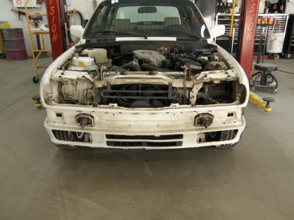 White Car with Out Hood — Grand Rapids, MI — Bobs Collision Service