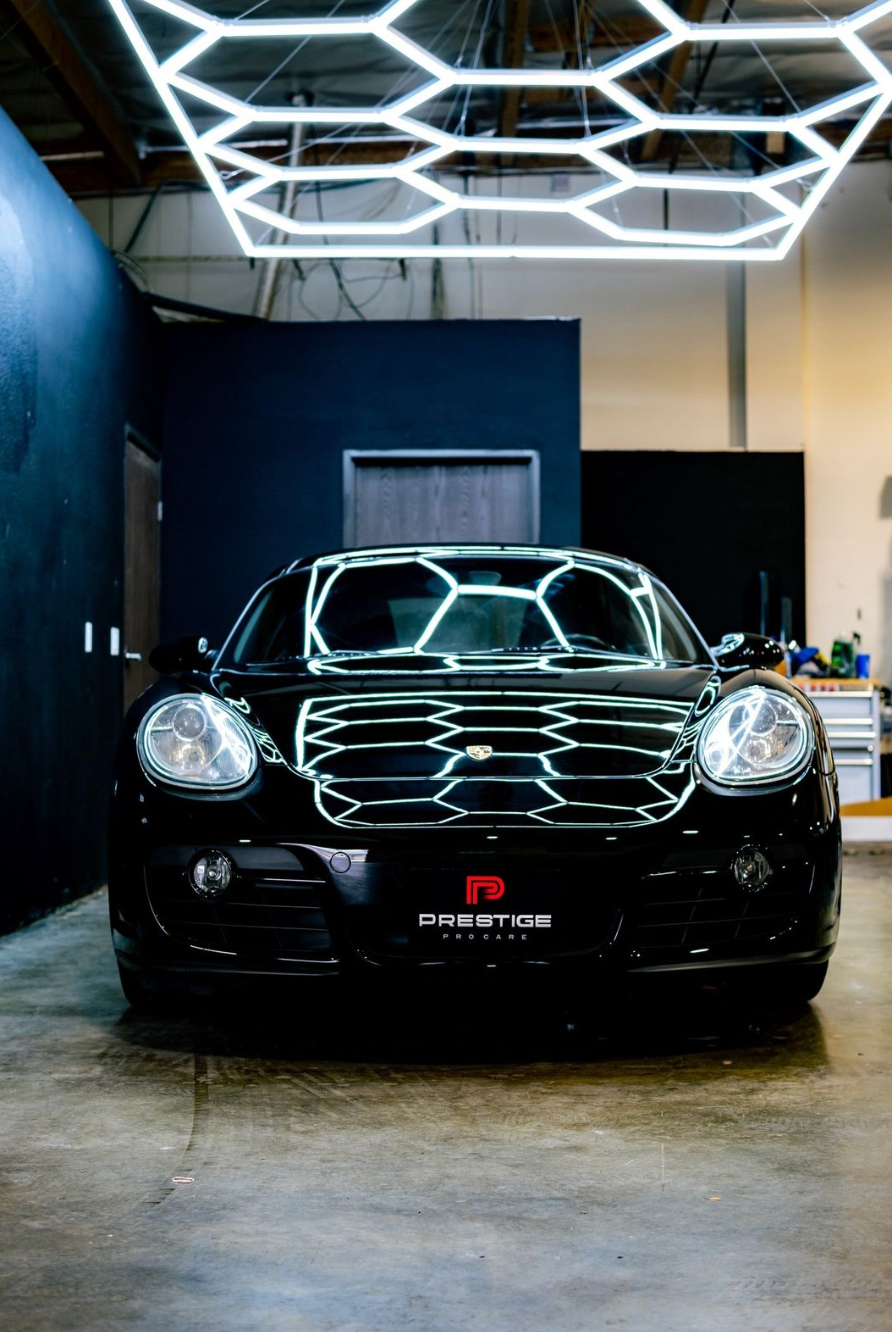 black car with ceramic coating