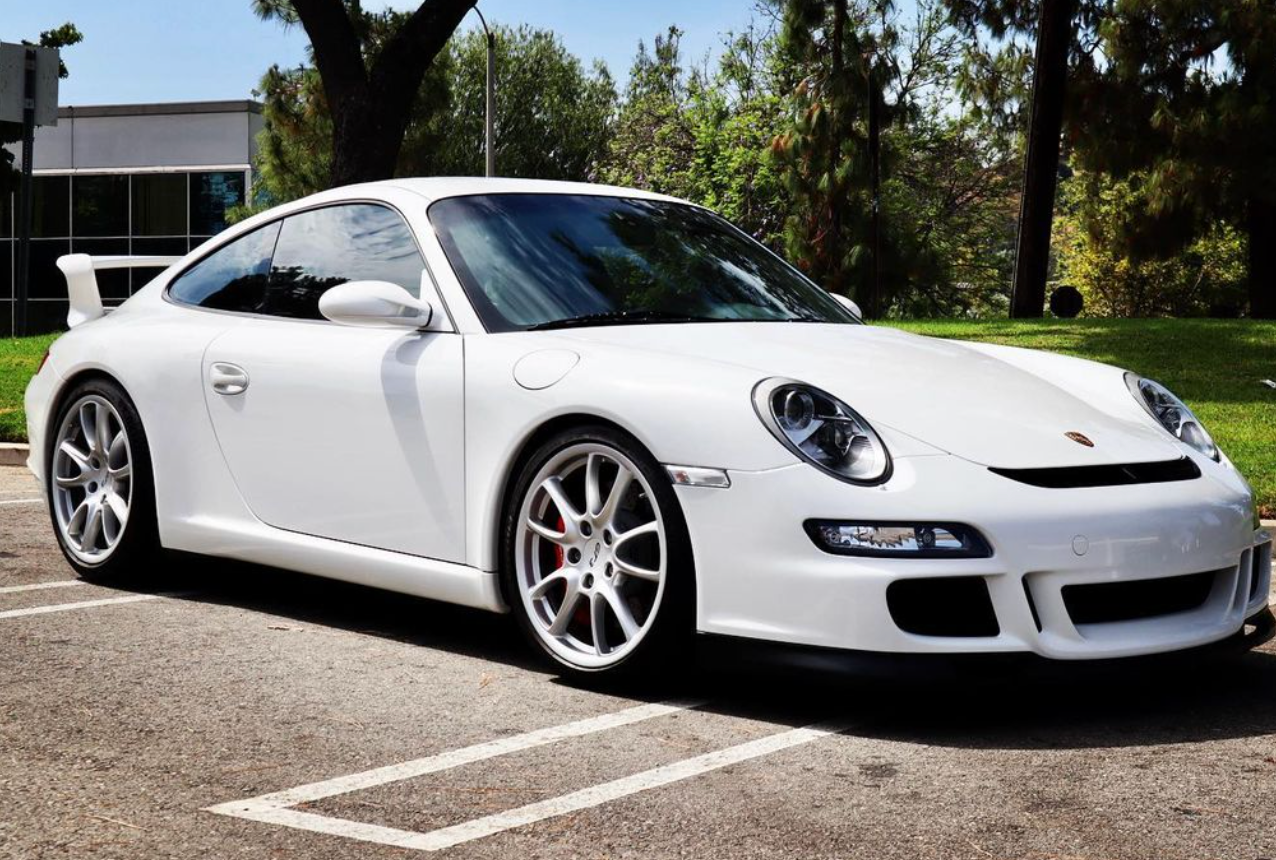 white car with a clear bra installation