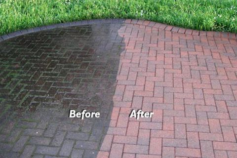 patio before and after cleaning