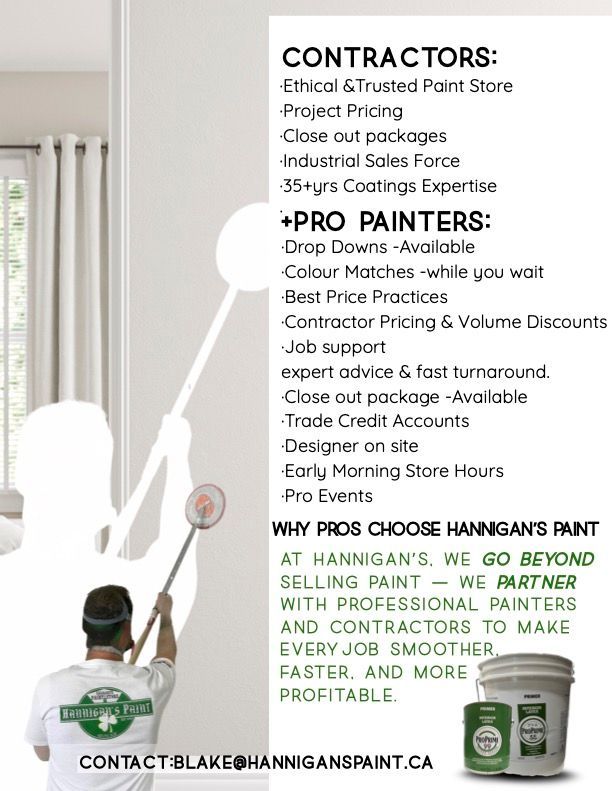 Anilin Decorating, a Paint Store in Alberta, Decorating Centre, Paint Contractors, Benjamin Moore Commercial, Pro Painter, Contractor pricing. Trade Accounts